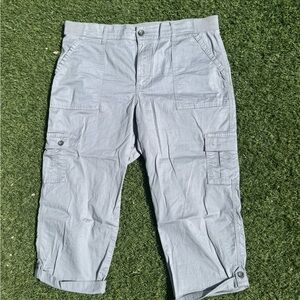 Women’s Light Gray Cargo Capris